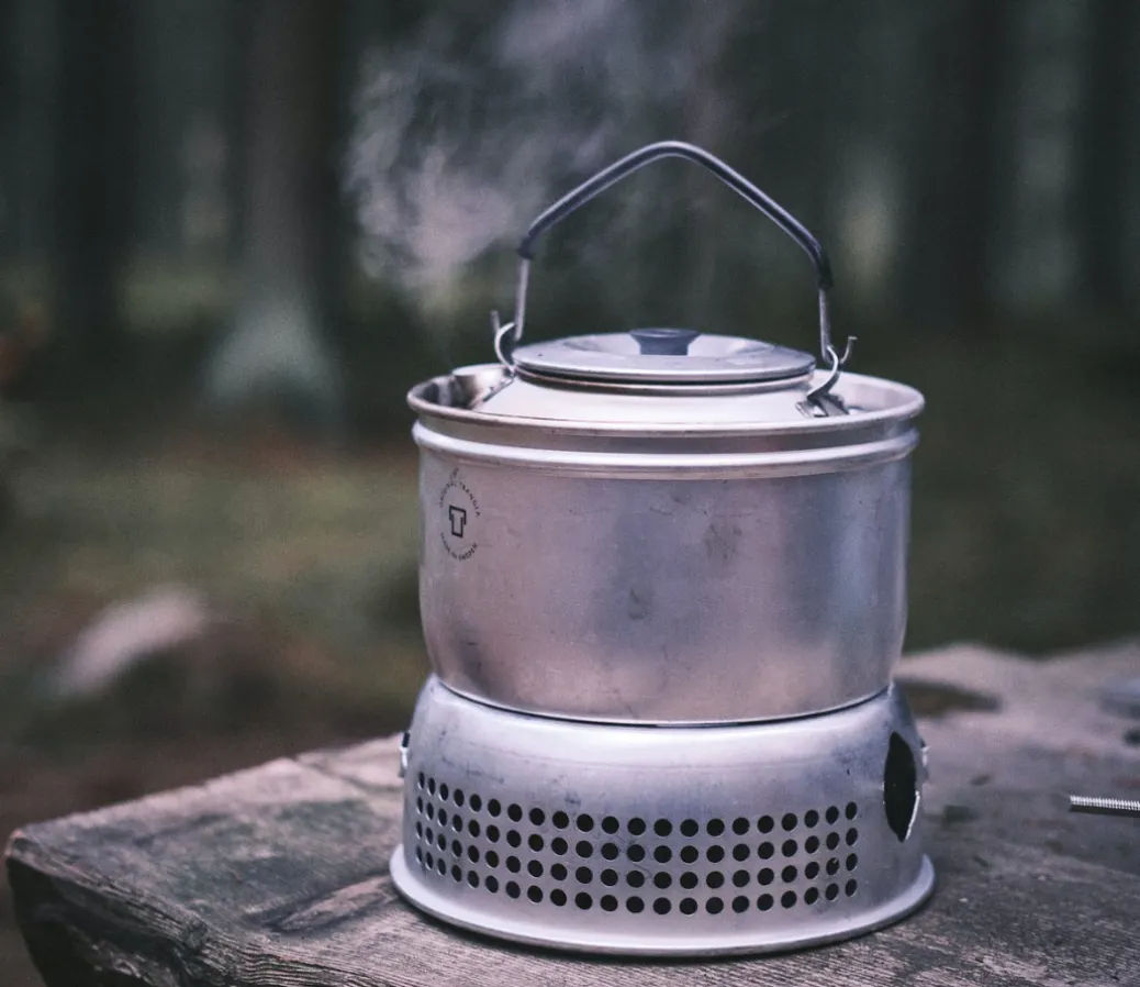 a whistling, boiling pot